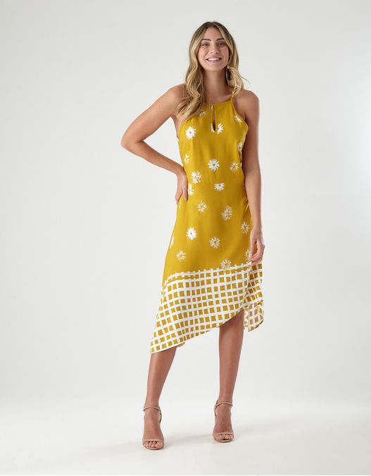 vestido midi tecido fino