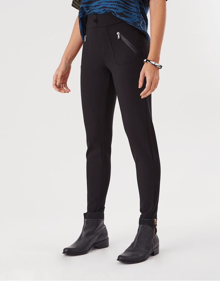 calça legging com bolso e ziper